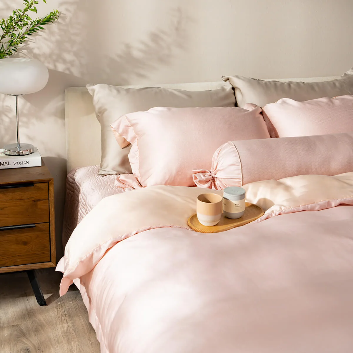 Bộ chăn ga chun chần Lụa Tencel Amando Élan TC002 - Vua Nệm