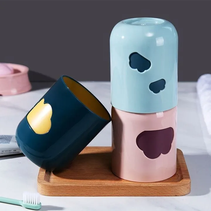 Cốc Đánh Răng Cốc Nhựa Cốc Uống Nước Ly Nhựa Hình Đám Mây Chống Trơn Trượt