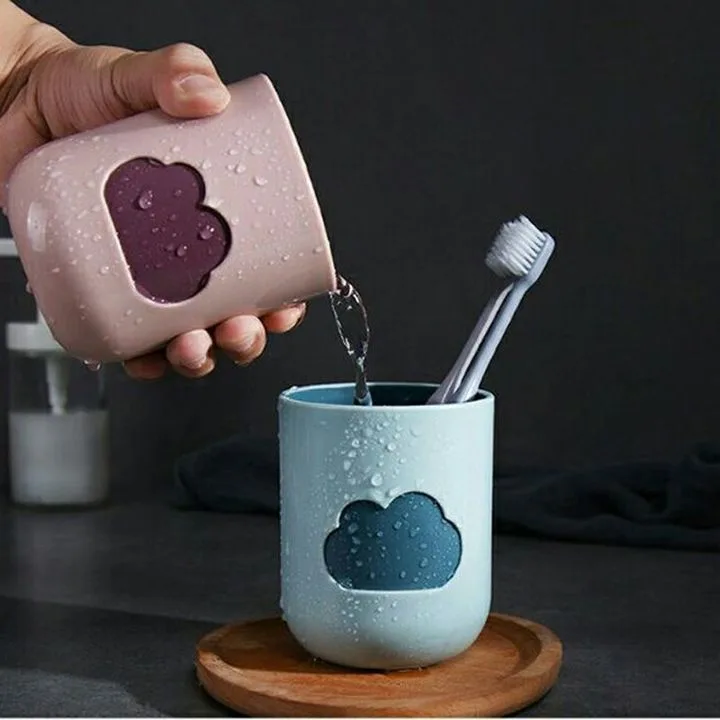 Cốc Đánh Răng Cốc Nhựa Cốc Uống Nước Ly Nhựa Hình Đám Mây Chống Trơn Trượt