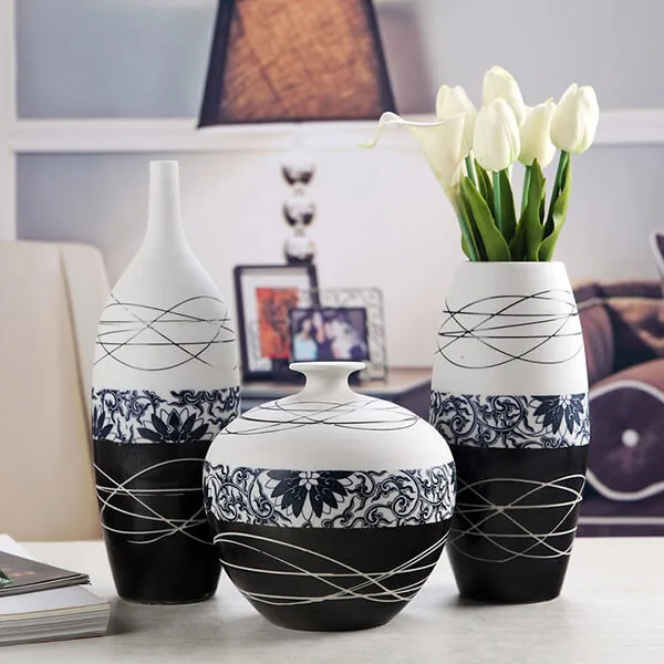 Bộ bình gốm sứ decor trang trí BG043 - Đồ trang trí nhà độc đáo
