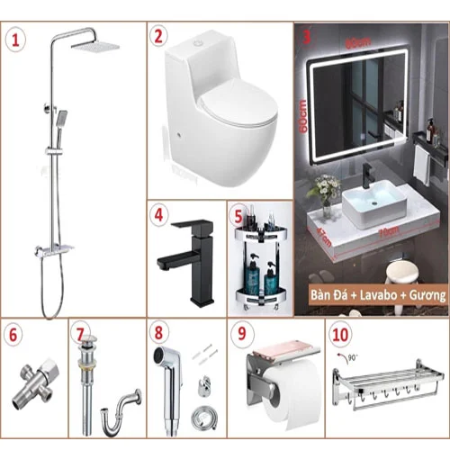 Bộ 8 vật dụng phòng tắm