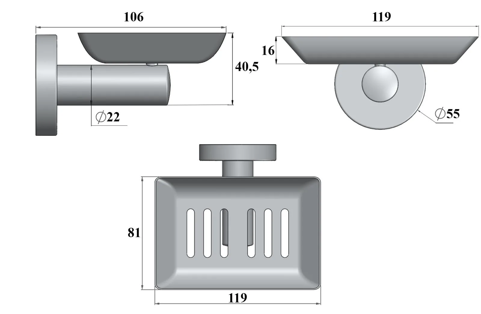 Kệ xà phòng Inox 304. SD0412