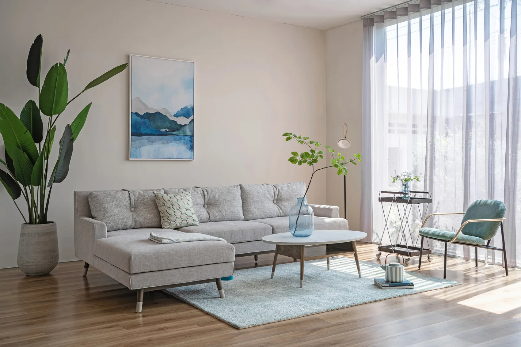 Ghế Sofa Atlanta hiện đại Góc Trái 2M8 (Vải Kd1084/10+Wv094)
