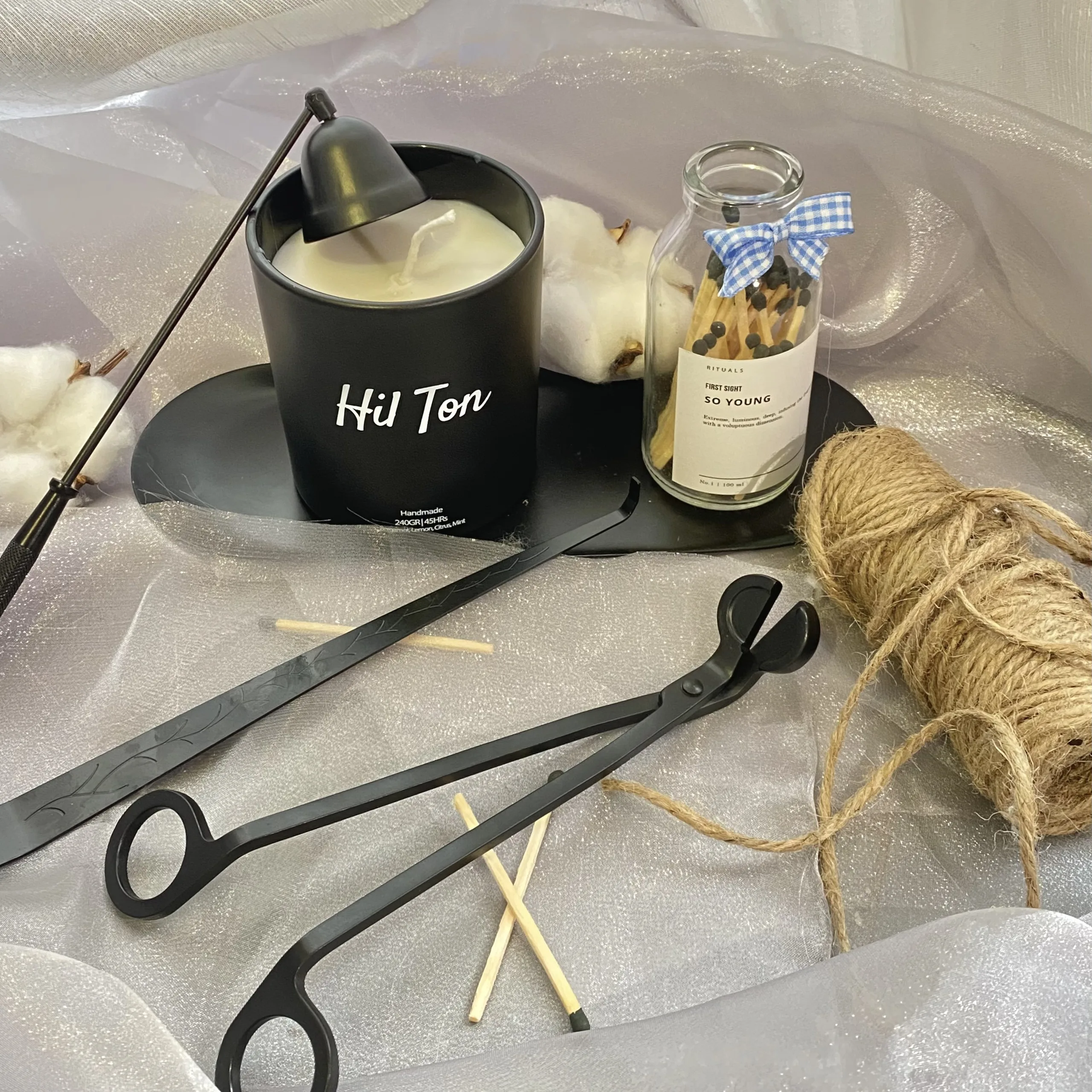 Phụ kiện chăm sóc nến thơm 4 món kim loại không gỉ - First Sight Present - Nến Thơm Quà Tặng