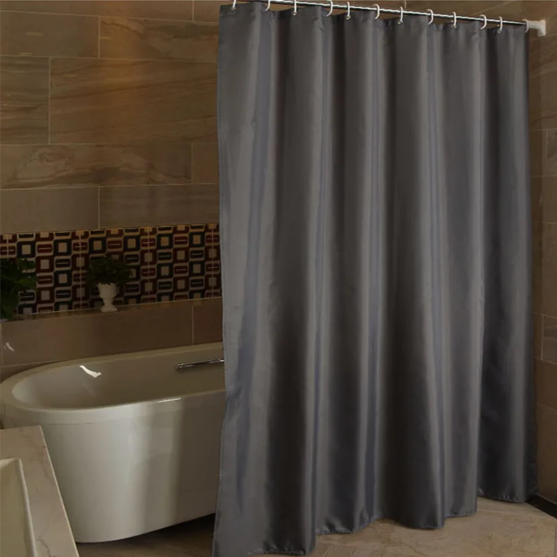 Rèm treo nhà tắm vài Poliester cao cấp Xám Trơn | Lado Home