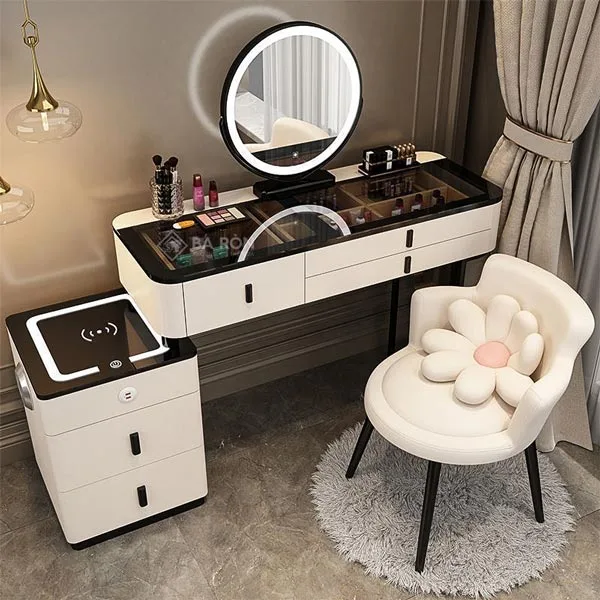 Bàn trang điểm kèm ghế, loa, xạc điện thoại BTD01