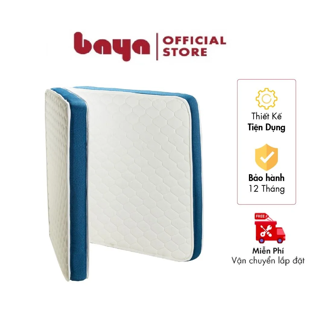 Nệm Ngủ BAYA SAPA Mút Màu Trắng Viền Xanh Kích Thước L190xW138xH12