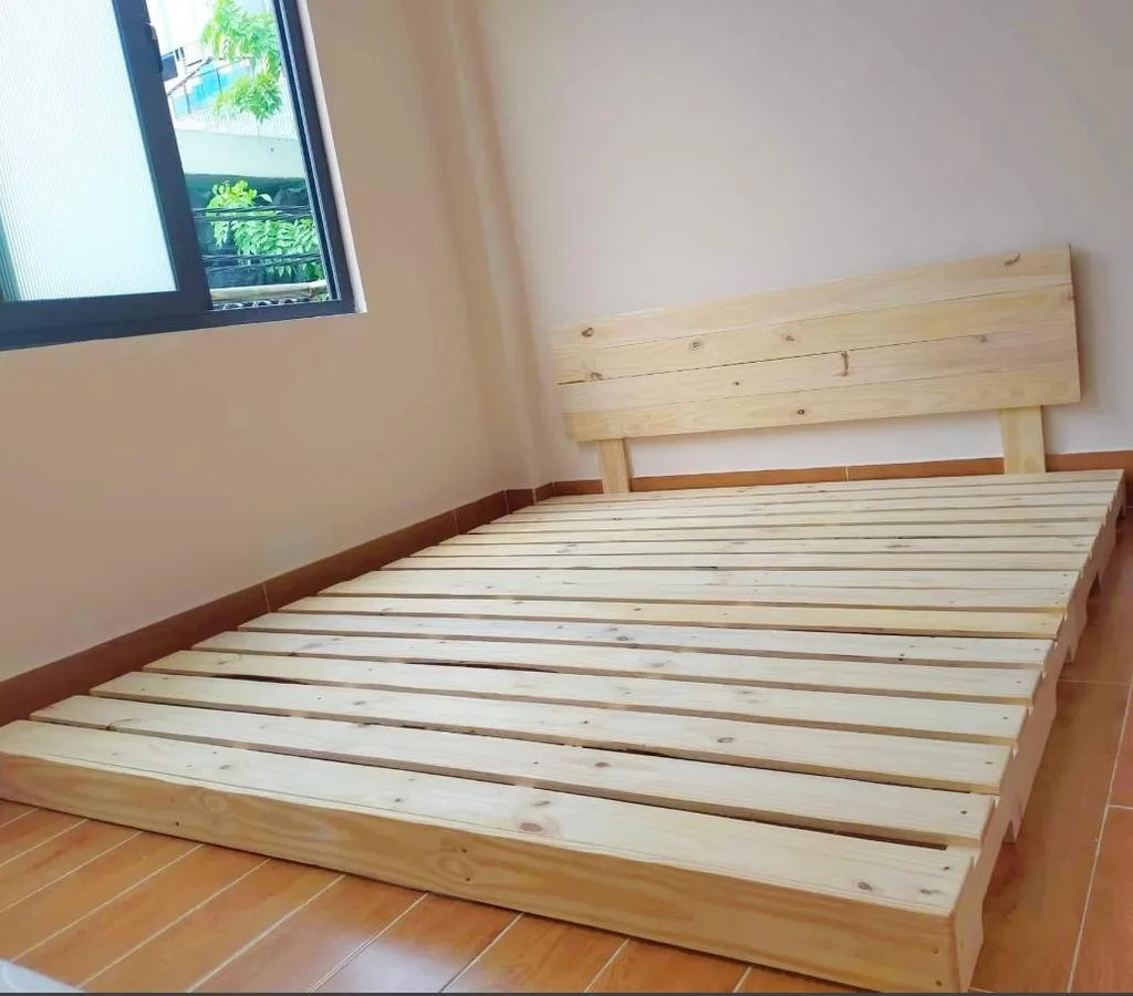 Bộ giường gỗ thông 1m6 Ali