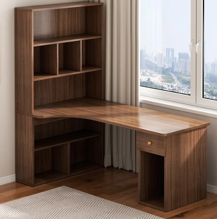 Bàn làm việc học tập liền giá sách để góc tường tiện dụng BLK77