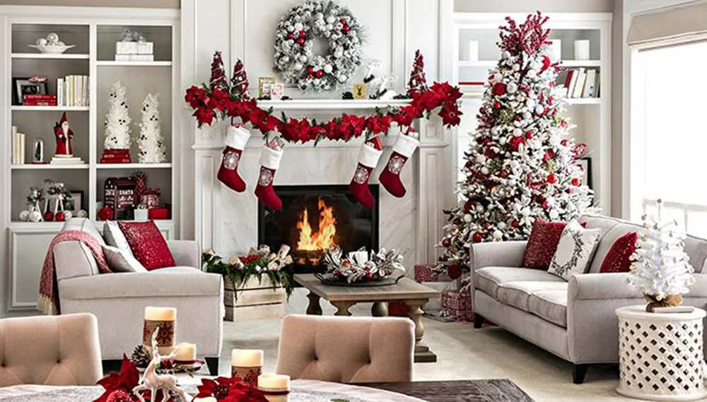Ý Tưởng Trang Trí Nội Thất Phòng Khách Mùa Noel Ấn Tượng