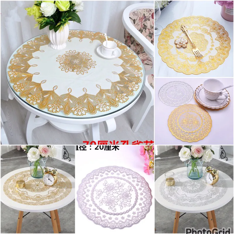 [Đủ Cỡ] Khăn Trải Bàn Tròn Nhựa PVC trải bàn uống nước, bàn ăn, lót lọ hoa,  trang trí