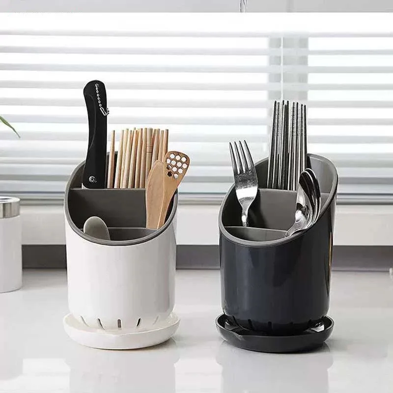Ống đựng đũa muỗng thìa hàng đẹp có khay hứng và thoát nước | Shopee Việt Nam