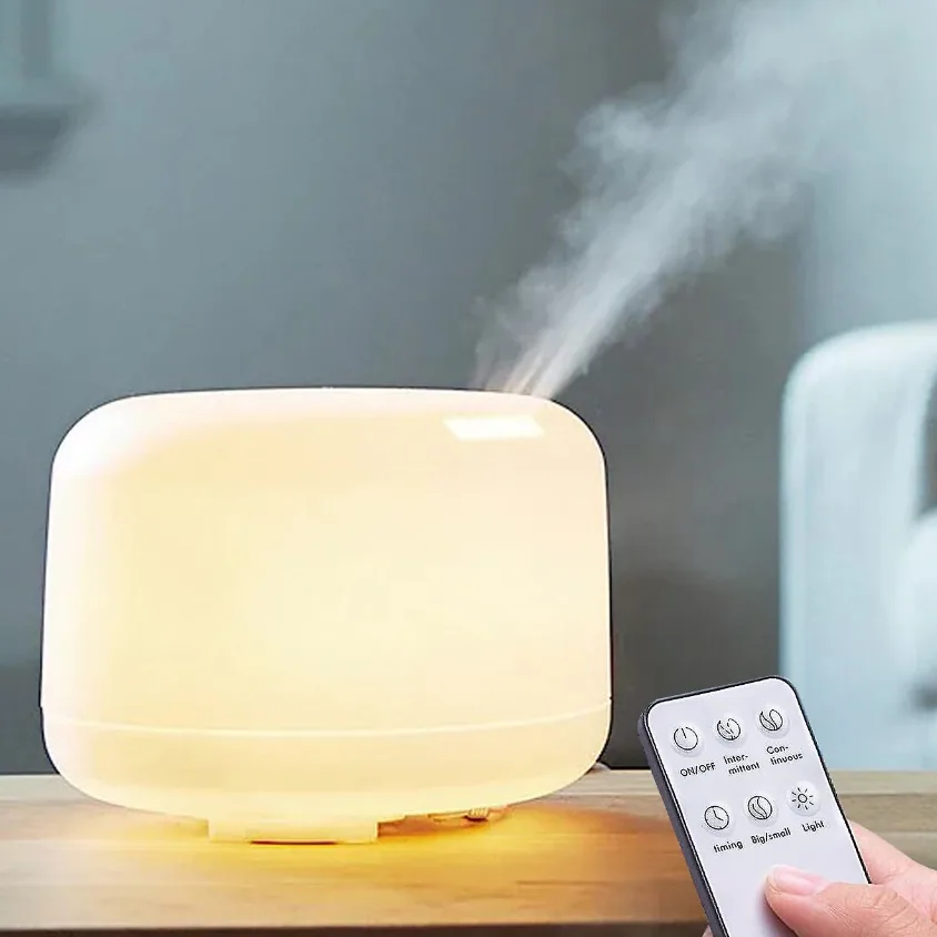Máy Xông Tinh Dầu Phòng Ngủ, Remote, LED 7 Màu - Máy khuếch Tán Tinh Dầu Thơm Phòng Phun Sương Bù Ẩm | Shopee Việt Nam
