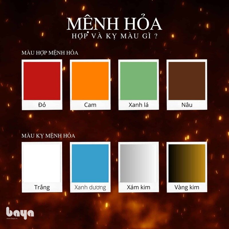 Mệnh Hỏa hợp màu gì - Mệnh Hỏa hợp màu gì theo quan hệ ngũ hành