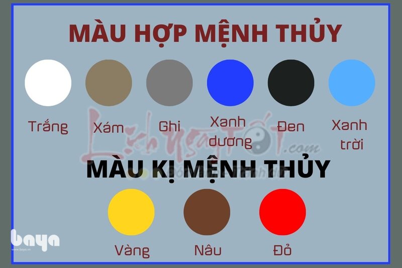 Mệnh Thủy hợp màu gì - Màu nên hạn chế: vàng, nâu và nhóm đỏ cam